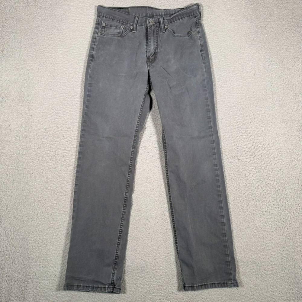 Levis Pants Mens 29x28 Gray 514 Straight Fit Denim Casual Workwear Preppy Logo